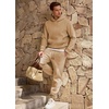 image:imageJMIERR Mens Sweatsuit 2 Piece Hoodie Tracksuit Jogger Set  Soft Fleece Lining Outfits Machine Wash Kangaroo Pocket Sweatshirt Drawstring Waist Sweatpants Fall Winter Matching SetsBeige
