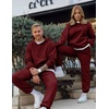 image:imageJMIERR Mens Sweatsuit 2 Piece Hoodie Tracksuit Jogger Set  Soft Fleece Lining Outfits Machine Wash Kangaroo Pocket Sweatshirt Drawstring Waist Sweatpants Fall Winter Matching SetsRed