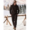 image:imageJMIERR Mens Sweatsuit 2 Piece Hoodie Tracksuit Jogger Set  Soft Fleece Lining Outfits Machine Wash Kangaroo Pocket Sweatshirt Drawstring Waist Sweatpants Fall Winter Matching SetsChocolate Brown