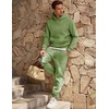 image:imageJMIERR Mens Sweatsuit 2 Piece Hoodie Tracksuit Jogger Set  Soft Fleece Lining Outfits Machine Wash Kangaroo Pocket Sweatshirt Drawstring Waist Sweatpants Fall Winter Matching SetsAvocado Green