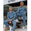 image:imageJMIERR Mens Sweatsuit 2 Piece Hoodie Tracksuit Jogger Set  Soft Fleece Lining Outfits Machine Wash Kangaroo Pocket Sweatshirt Drawstring Waist Sweatpants Fall Winter Matching SetsSky Blue