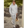 image:imageJMIERR Mens Sweatsuit 2 Piece Hoodie Tracksuit Jogger Set  Soft Fleece Lining Outfits Machine Wash Kangaroo Pocket Sweatshirt Drawstring Waist Sweatpants Fall Winter Matching SetsLight Grey