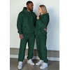 image:imageJMIERR Mens Sweatsuit 2 Piece Hoodie Tracksuit Jogger Set  Soft Fleece Lining Outfits Machine Wash Kangaroo Pocket Sweatshirt Drawstring Waist Sweatpants Fall Winter Matching SetsDark Green