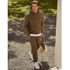 image:imageJMIERR Mens Sweatsuit 2 Piece Hoodie Tracksuit Jogger Set  Soft Fleece Lining Outfits Machine Wash Kangaroo Pocket Sweatshirt Drawstring Waist Sweatpants Fall Winter Matching SetsCoffee