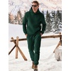 image:imageJMIERR Mens Sweatsuit 2 Piece Hoodie Tracksuit Jogger Set  Soft Fleece Lining Outfits Machine Wash Kangaroo Pocket Sweatshirt Drawstring Waist Sweatpants Fall Winter Matching SetsDark Green