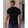 image:imageJMIERR Mens Texture VNeck Short Sleeve TShirt  Textured Vneck tee with stretch breathable short sleeve slim fit spring summer casual wearBlack
