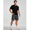 image:imageJMIERR Mens Texture VNeck Short Sleeve TShirt  Textured Vneck tee with stretch breathable short sleeve slim fit spring summer casual wearBlack