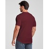 image:imageJMIERR Mens Texture VNeck Short Sleeve TShirt  Textured Vneck tee with stretch breathable short sleeve slim fit spring summer casual wearBurgundy