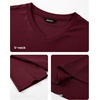 image:imageJMIERR Mens Texture VNeck Short Sleeve TShirt  Textured Vneck tee with stretch breathable short sleeve slim fit spring summer casual wearBurgundy
