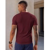 image:imageJMIERR Mens Texture VNeck Short Sleeve TShirt  Textured Vneck tee with stretch breathable short sleeve slim fit spring summer casual wearBurgundy