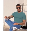 image:imageJMIERR Mens Texture VNeck Short Sleeve TShirt  Textured Vneck tee with stretch breathable short sleeve slim fit spring summer casual wearCanton