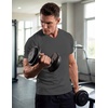 image:imageJMIERR Mens Texture VNeck Short Sleeve TShirt  Textured Vneck tee with stretch breathable short sleeve slim fit spring summer casual wearDark Grey