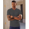 image:imageJMIERR Mens Texture VNeck Short Sleeve TShirt  Textured Vneck tee with stretch breathable short sleeve slim fit spring summer casual wearDark Grey