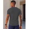 image:imageJMIERR Mens Texture VNeck Short Sleeve TShirt  Textured Vneck tee with stretch breathable short sleeve slim fit spring summer casual wearDark Grey