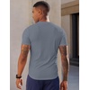 image:imageJMIERR Mens Texture VNeck Short Sleeve TShirt  Textured Vneck tee with stretch breathable short sleeve slim fit spring summer casual wearGray