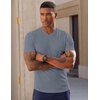 image:imageJMIERR Mens Texture VNeck Short Sleeve TShirt  Textured Vneck tee with stretch breathable short sleeve slim fit spring summer casual wearGray