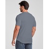 image:imageJMIERR Mens Texture VNeck Short Sleeve TShirt  Textured Vneck tee with stretch breathable short sleeve slim fit spring summer casual wearGray