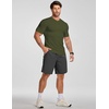 image:imageJMIERR Mens Texture VNeck Short Sleeve TShirt  Textured Vneck tee with stretch breathable short sleeve slim fit spring summer casual wearMoss Green