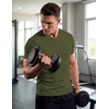 image:imageJMIERR Mens Texture VNeck Short Sleeve TShirt  Textured Vneck tee with stretch breathable short sleeve slim fit spring summer casual wearMoss Green
