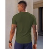 image:imageJMIERR Mens Texture VNeck Short Sleeve TShirt  Textured Vneck tee with stretch breathable short sleeve slim fit spring summer casual wearMoss Green