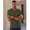 image:imageJMIERR Mens Texture VNeck Short Sleeve TShirt  Textured Vneck tee with stretch breathable short sleeve slim fit spring summer casual wearMoss Green