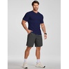 image:imageJMIERR Mens Texture VNeck Short Sleeve TShirt  Textured Vneck tee with stretch breathable short sleeve slim fit spring summer casual wearNavy Blue