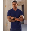 image:imageJMIERR Mens Texture VNeck Short Sleeve TShirt  Textured Vneck tee with stretch breathable short sleeve slim fit spring summer casual wearNavy Blue