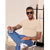 image:imageJMIERR Mens Texture VNeck Short Sleeve TShirt  Textured Vneck tee with stretch breathable short sleeve slim fit spring summer casual wearParchment
