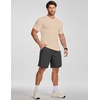 image:imageJMIERR Mens Texture VNeck Short Sleeve TShirt  Textured Vneck tee with stretch breathable short sleeve slim fit spring summer casual wearParchment