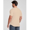 image:imageJMIERR Mens Texture VNeck Short Sleeve TShirt  Textured Vneck tee with stretch breathable short sleeve slim fit spring summer casual wearParchment