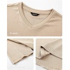 image:imageJMIERR Mens Texture VNeck Short Sleeve TShirt  Textured Vneck tee with stretch breathable short sleeve slim fit spring summer casual wearParchment