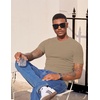 image:imageJMIERR Mens Texture VNeck Short Sleeve TShirt  Textured Vneck tee with stretch breathable short sleeve slim fit spring summer casual wearSmoke Gray