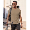 image:imageJMIERR Mens Texture VNeck Short Sleeve TShirt  Textured Vneck tee with stretch breathable short sleeve slim fit spring summer casual wearSmoke Gray