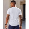 image:imageJMIERR Mens Texture VNeck Short Sleeve TShirt  Textured Vneck tee with stretch breathable short sleeve slim fit spring summer casual wearWhite