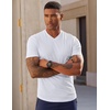 image:imageJMIERR Mens Texture VNeck Short Sleeve TShirt  Textured Vneck tee with stretch breathable short sleeve slim fit spring summer casual wearWhite