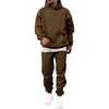 image:imageJMIERR Mens Sweatsuit 2 Piece Hoodie Tracksuit Jogger Set  Soft Fleece Lining Outfits Machine Wash Kangaroo Pocket Sweatshirt Drawstring Waist Sweatpants Fall Winter Matching SetsCoffee