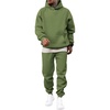 image:imageJMIERR Mens Sweatsuit 2 Piece Hoodie Tracksuit Jogger Set  Soft Fleece Lining Outfits Machine Wash Kangaroo Pocket Sweatshirt Drawstring Waist Sweatpants Fall Winter Matching SetsAvocado Green