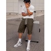 image:imageJMIERR Mens Baggy Sweat Shorts Below Knee Drawstring  Soft Stretch Fabric Deep Pockets Adjustable Drawstring Waist Baggy Loose Fit Below Knee Length Lightweight Gym ShortsBrown