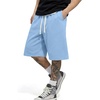 image:imageJMIERR Mens Baggy Sweat Shorts Below Knee Drawstring  Soft Stretch Fabric Deep Pockets Adjustable Drawstring Waist Baggy Loose Fit Below Knee Length Lightweight Gym ShortsLight Blue