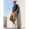 image:imageJMIERR Mens Baggy Sweat Shorts Below Knee Drawstring  Soft Stretch Fabric Deep Pockets Adjustable Drawstring Waist Baggy Loose Fit Below Knee Length Lightweight Gym ShortsKhaki
