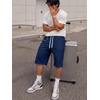 image:imageJMIERR Mens Baggy Sweat Shorts Below Knee Drawstring  Soft Stretch Fabric Deep Pockets Adjustable Drawstring Waist Baggy Loose Fit Below Knee Length Lightweight Gym ShortsBlue