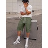image:imageJMIERR Mens Baggy Sweat Shorts Below Knee Drawstring  Soft Stretch Fabric Deep Pockets Adjustable Drawstring Waist Baggy Loose Fit Below Knee Length Lightweight Gym ShortsLight Green