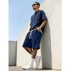 image:imageJMIERR Mens Baggy Sweat Shorts Below Knee Drawstring  Soft Stretch Fabric Deep Pockets Adjustable Drawstring Waist Baggy Loose Fit Below Knee Length Lightweight Gym ShortsBlue