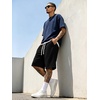 image:imageJMIERR Mens Baggy Sweat Shorts Below Knee Drawstring  Soft Stretch Fabric Deep Pockets Adjustable Drawstring Waist Baggy Loose Fit Below Knee Length Lightweight Gym ShortsA Black