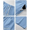 image:imageJMIERR Mens Baggy Sweat Shorts Below Knee Drawstring  Soft Stretch Fabric Deep Pockets Adjustable Drawstring Waist Baggy Loose Fit Below Knee Length Lightweight Gym ShortsLight Blue