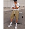 image:imageJMIERR Mens Baggy Sweat Shorts Below Knee Drawstring  Soft Stretch Fabric Deep Pockets Adjustable Drawstring Waist Baggy Loose Fit Below Knee Length Lightweight Gym ShortsKhaki