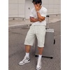 image:imageJMIERR Mens Baggy Sweat Shorts Below Knee Drawstring  Soft Stretch Fabric Deep Pockets Adjustable Drawstring Waist Baggy Loose Fit Below Knee Length Lightweight Gym ShortsA Light Grey