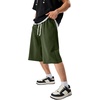 image:imageJMIERR Mens Baggy Sweat Shorts Below Knee Drawstring  Soft Stretch Fabric Deep Pockets Adjustable Drawstring Waist Baggy Loose Fit Below Knee Length Lightweight Gym ShortsGreen
