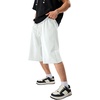 image:imageJMIERR Mens Baggy Sweat Shorts Below Knee Drawstring  Soft Stretch Fabric Deep Pockets Adjustable Drawstring Waist Baggy Loose Fit Below Knee Length Lightweight Gym ShortsWhite