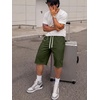 image:imageJMIERR Mens Baggy Sweat Shorts Below Knee Drawstring  Soft Stretch Fabric Deep Pockets Adjustable Drawstring Waist Baggy Loose Fit Below Knee Length Lightweight Gym ShortsGreen